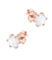 Round MOP Prong Set Silver Stud Earring STS-6315